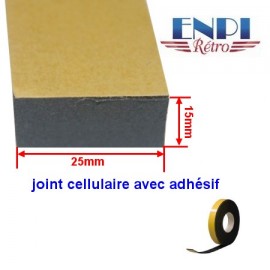 Rectangle mousse cellulaire 25mm x 15mm adhésif