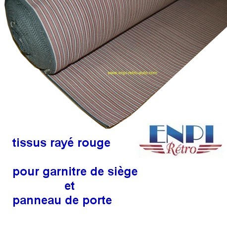 Tissu rayé rouge Renault 4CV & Dauphine