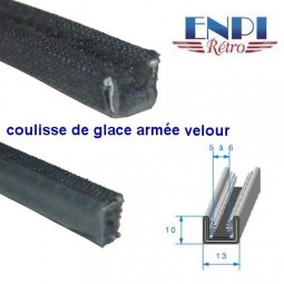 Coulisse de glace armée velour