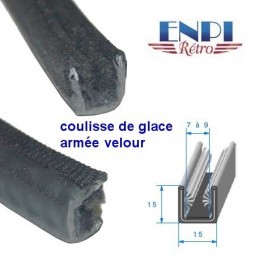 Coulisse de glace armée velour