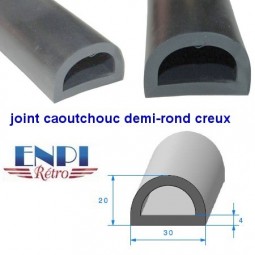 Joint demi-rond creux 30mm x 20mm