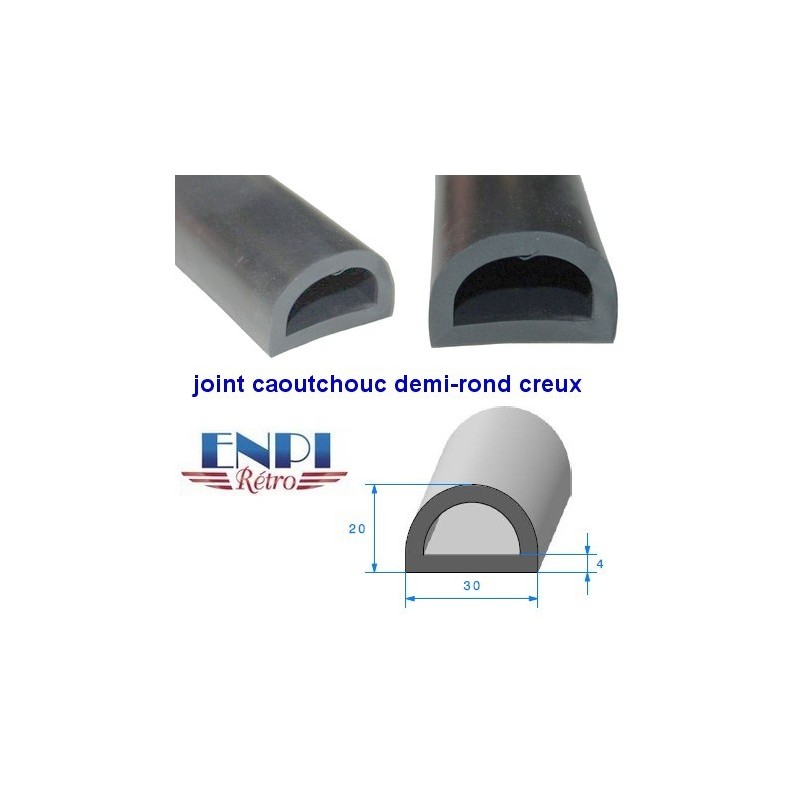 Joint demi-rond creux 30mm x 20mm