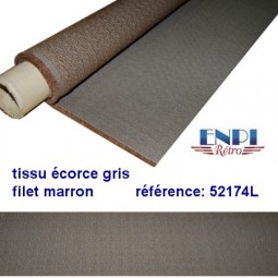 Tissu écorce gris filet marron Renault 4CV