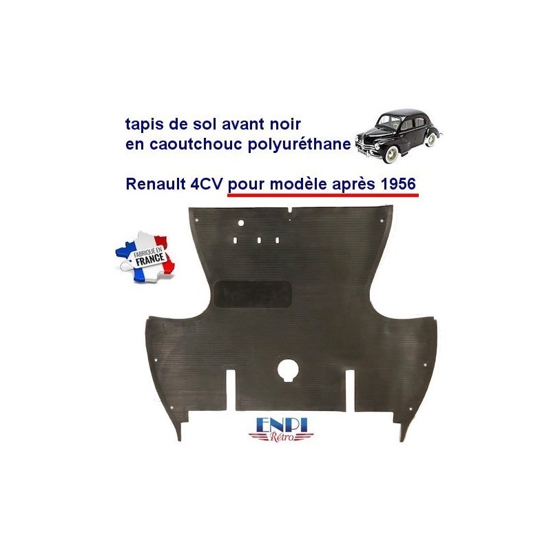 Tapis de sol avant Renault 4 CV noir (depuis 1956)