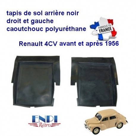 Tapis de sol arrière Renault 4CV noir (la pièce)