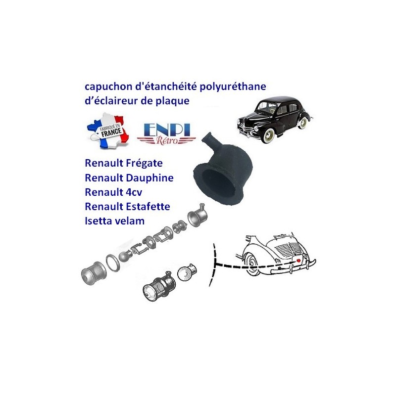 Capuchon éclaireur de plaque Renault, Isetta velam 