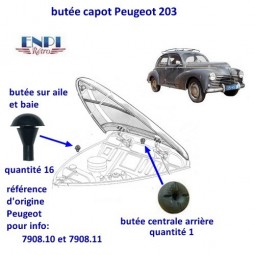 Butée de capot  Peugeot 203