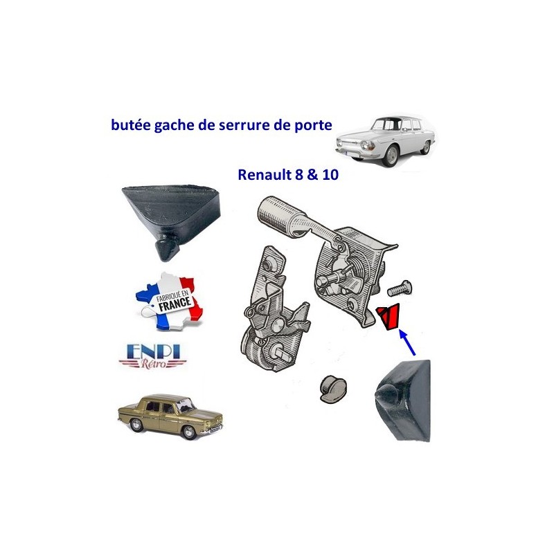 butée de gâche de serrure de porte Renault 8 & 10