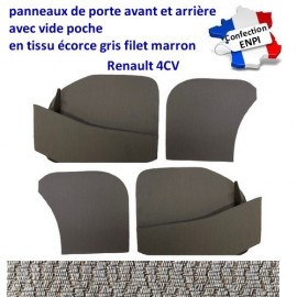 Panneaux de porte Renault 4CV en tissu + vide poche