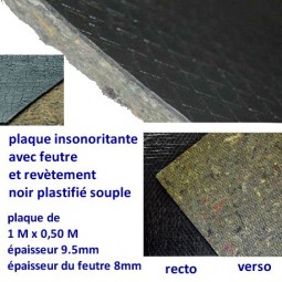 Plaque insonorisante (1m x 0.50m) épaisseur 9.5mm 