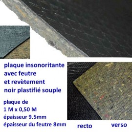 Plaque insonorisante (1m x 0.50m) épaisseur 9.5mm