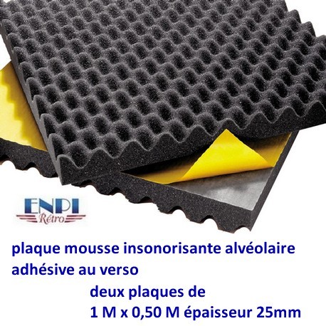 Plaque en mousse insonorisante adhésive (1m x 0.50m)x2 Le jeu