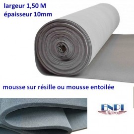 Mousse sur résille épaisseur 10 mm Largeur 1.50 m