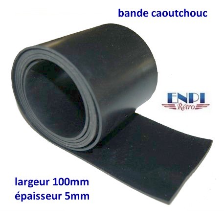 Bande caoutchouc lisse - 100mm x 5mm