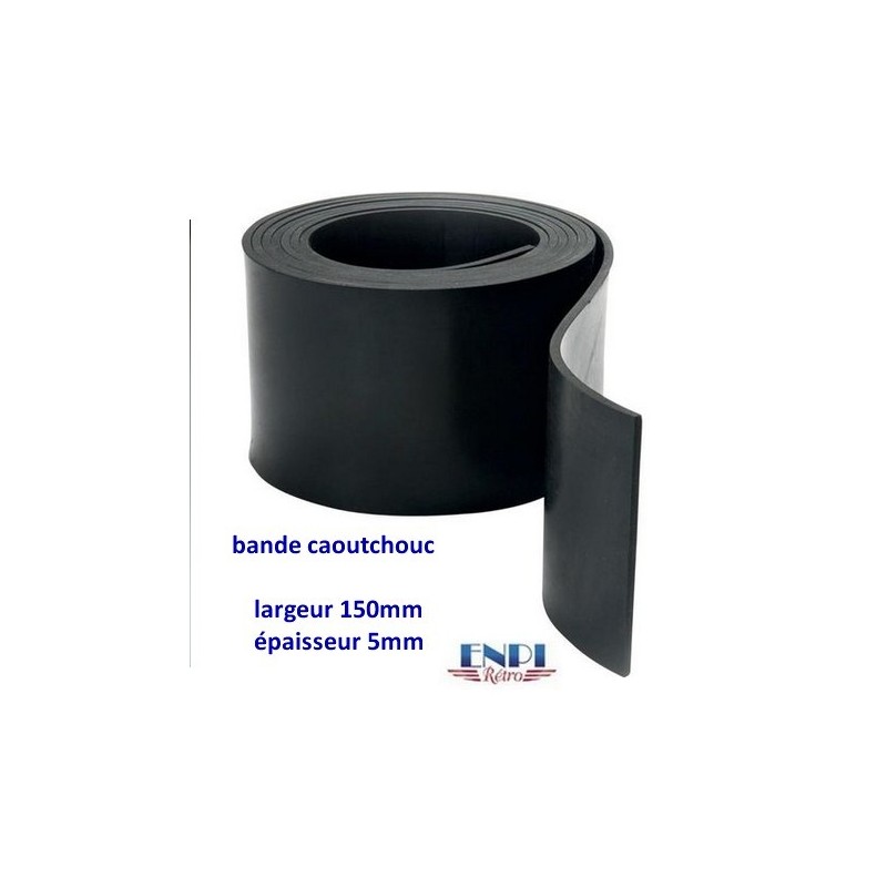 Bande caoutchouc noire lisse 10cm 