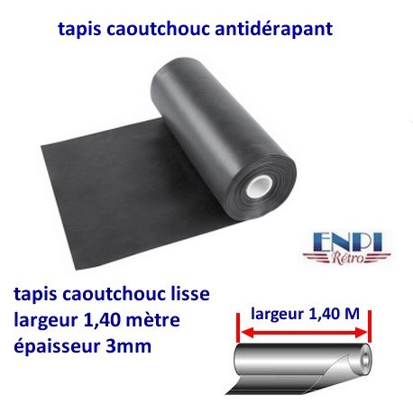 Tapis caoutchouc antidérapant checker, LxL= 1x1,4 mètre, Epaisseur: 3 mm