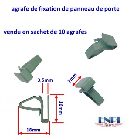 1 sachet agrafes pour panneaux porte - NATHYTRACTION