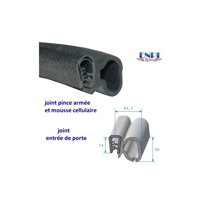 Joint en caoutchouc noir pour porte Parapress - vendu au mètre