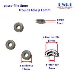 5x passe fil caoutchouc câble attache rond encastrable bureau