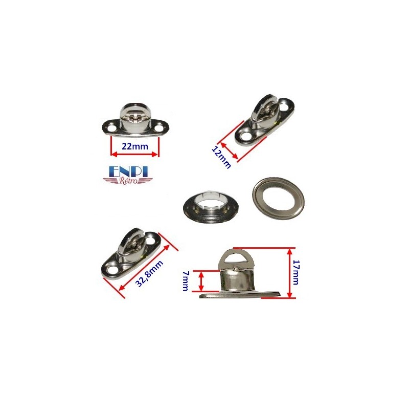 Tourniquet DOT grande hauteur + oeillet - Laiton nickelé (K4110