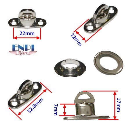 Tourniquet + oeillet avec contre rivure lot de 5 pieces