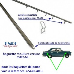 Baguettes d'ailes Peugeot 403 Berline