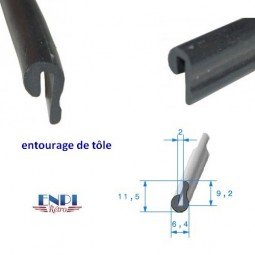 Joint en U Snap-on Noir hauteur 12 mm