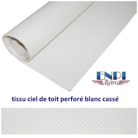 Tissu de ciel de toit en vinyl perforé Blanc cassé