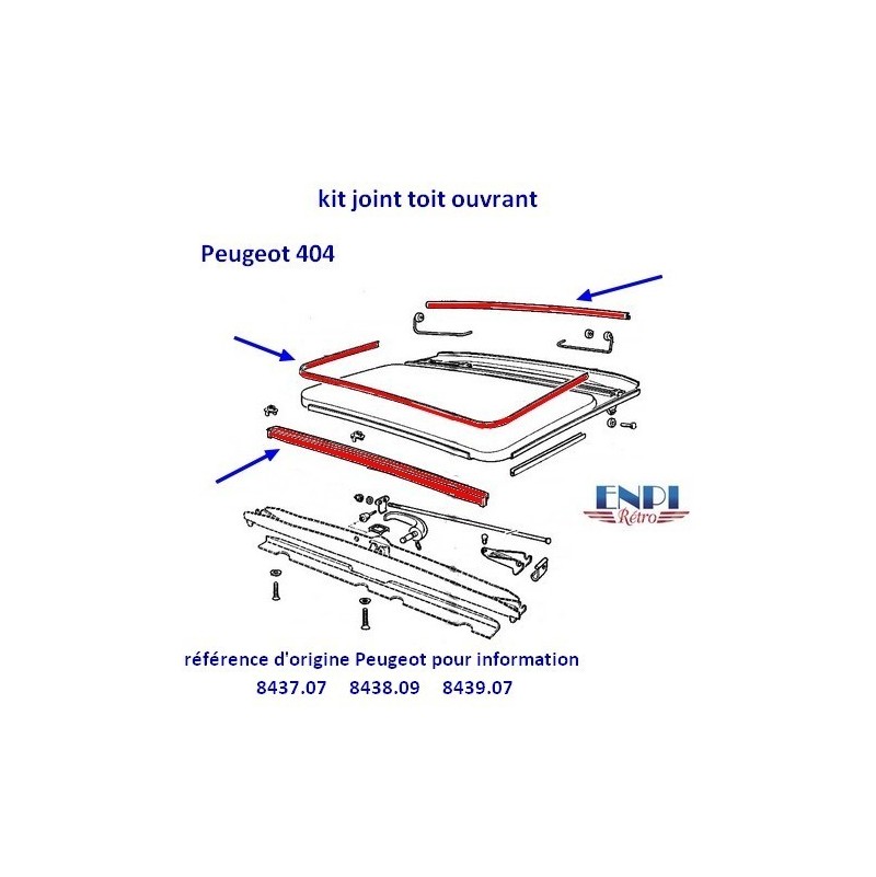 joint toit ouvrant Peugeot 404