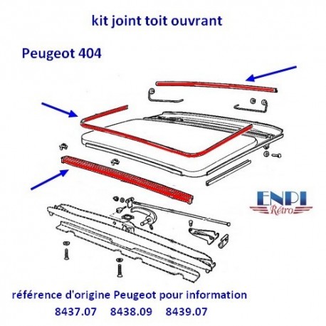 joint toit ouvrant Peugeot 404