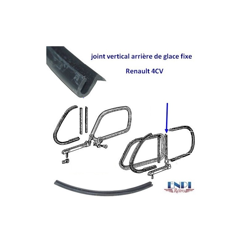  Joint vertical de la glace fixe Renault 4CV