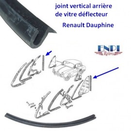 joint vertical arrière de vitre déflecteur Renault Dauphine