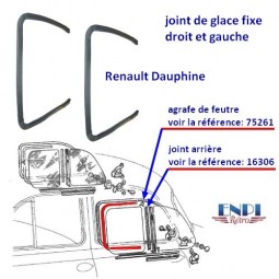 Joint de glace fixe  Renault Dauphine