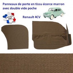 Panneaux de porte Renault 4CV double vide poche écorce marron