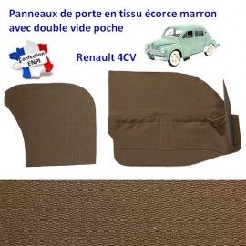 Panneaux de porte Renault 4CV double vide poche en tissu