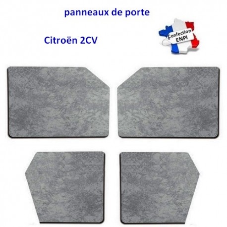 Jeu de 4 panneaux de porte en simili noir (modèle sans partie supérieure en  plastique dur) pour 2 CV Citroën 2CV - Citron Pieces