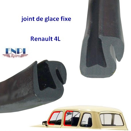 JOINT DE GLACE FIXE RENAULT R4 SUR PORTE ARRIERE(MODELE 2 VITRES)