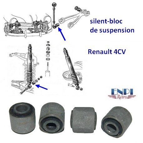 Silent-bloc amortisseur -Renault 4 CV
