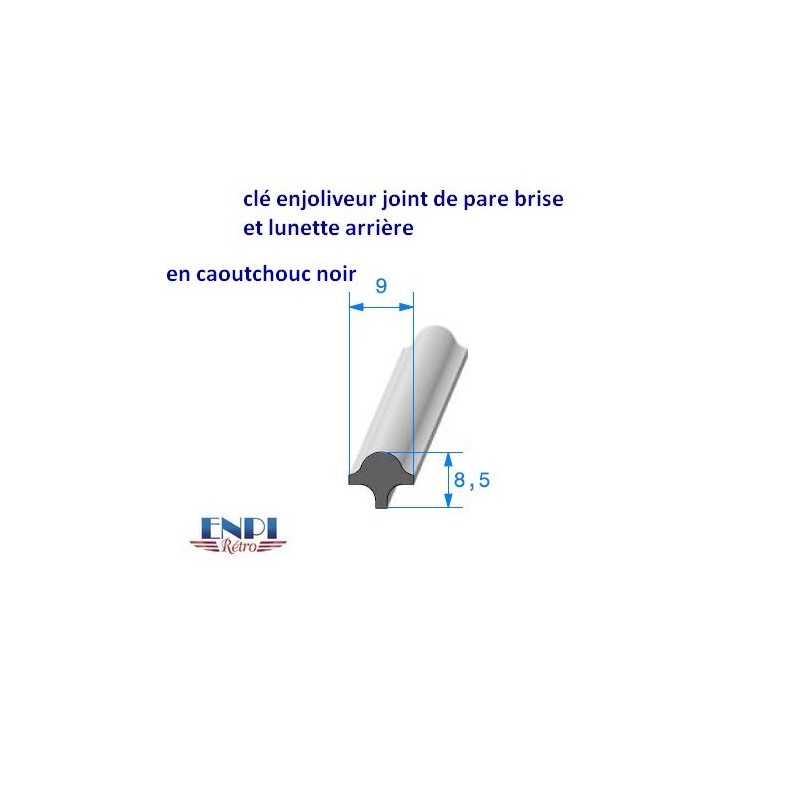 clé en caoutchouc noir pour joint pare brise