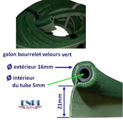 Galon bourrelet velours Vert