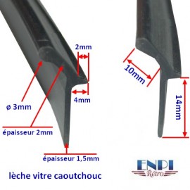 Joint caoutchouc d'étanchéité lèche vitre 640x28x02