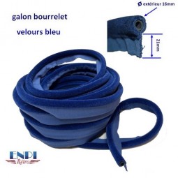 Galon bourrelet velours Bleu