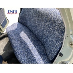Garnitures de siège Renault Dauphine en tissu "araignée" bleu & skaï bleu 