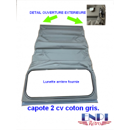 Capote 2CV courte, coton gris