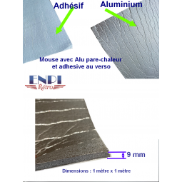 Plaque en mousse avec aluminium sur une face et adhésif sur l'autre