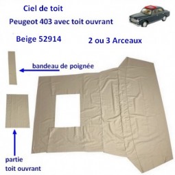 Ciel de toit Peugeot 403 avec toit ouvrant