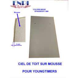 CIEL DE TOIT  BEIGE SUR MOUSSE ÉPAISSEUR 3 MM