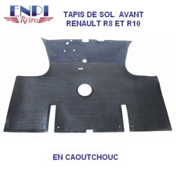 Tapis de sol avant Renault 8 & 10 noir en  caoutchouc