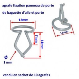 Agrafe panneau de porte et baguette