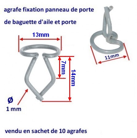 Agrafe panneau de porte et baguette